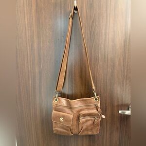 Vintage Roots villager tribe crossbody tan brown iconic bag unisex